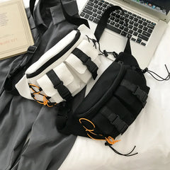 Unisex Street Waist Bags Casual Solid Chest Bags
