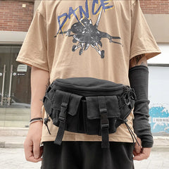 Unisex Street Waist Bags Casual Solid Chest Bags