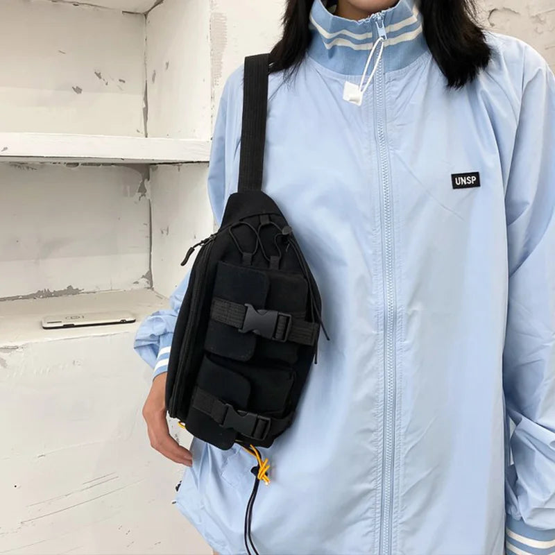 Unisex Street Waist Bags Casual Solid Chest Bags