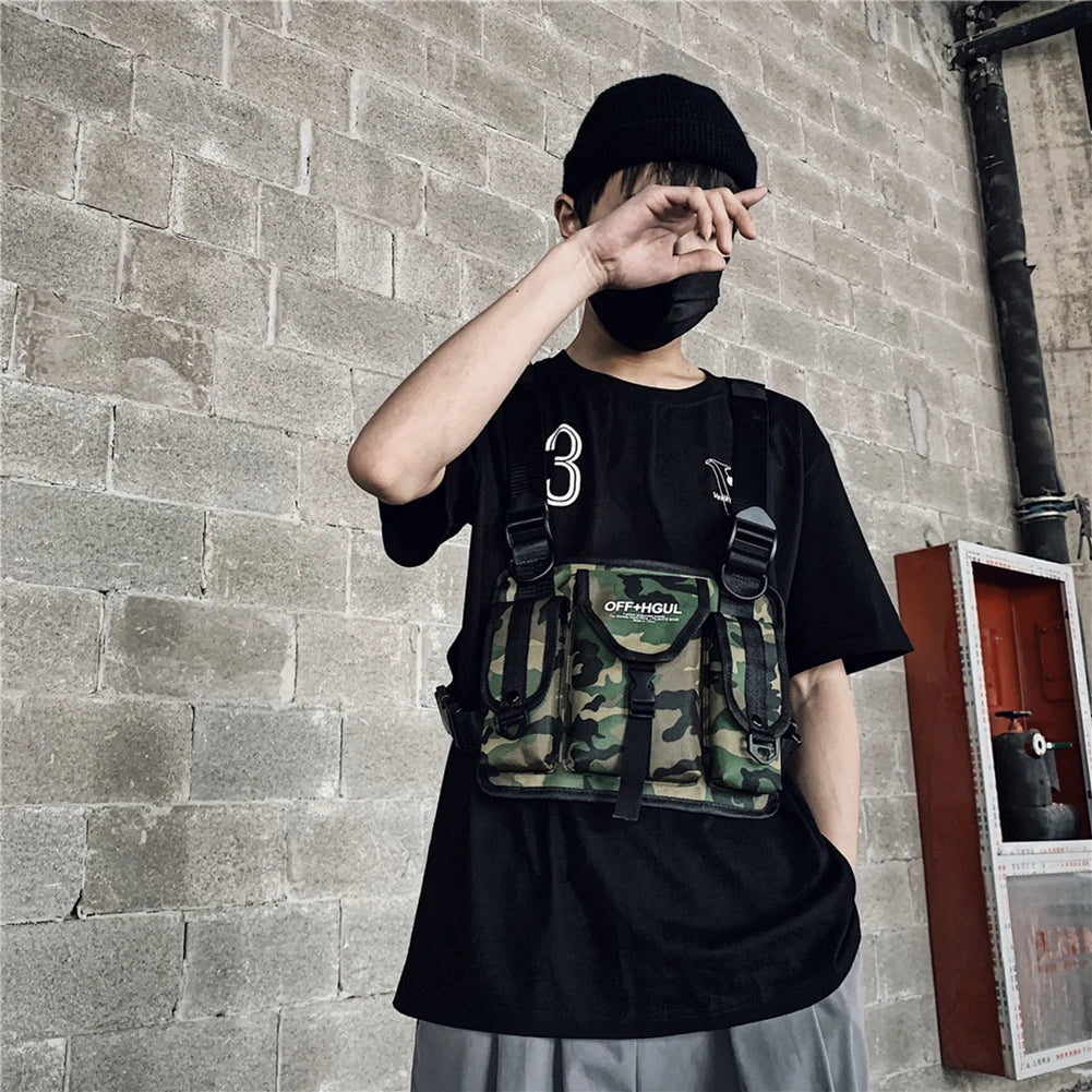 Unisex Streetwear Vest Bag Waistcoat Pack Hip Hop Style