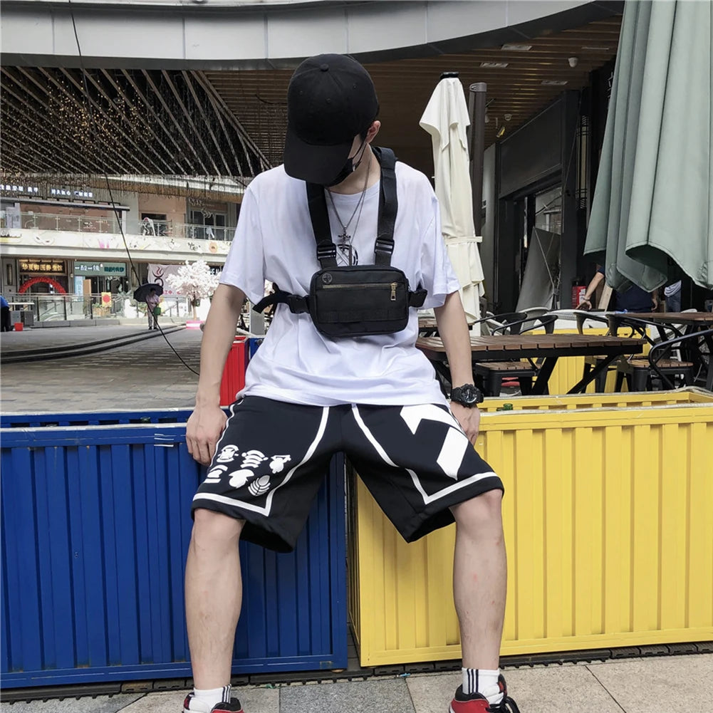 Unisex Streetwear Vest Chest Rig Bag Oxford Cloth Waistcoat Hip Hop Pouching Bag