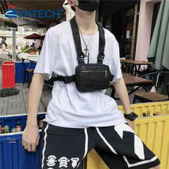 Unisex Streetwear Vest Chest Rig Bag Oxford Cloth Waistcoat Hip Hop Pouching Bag