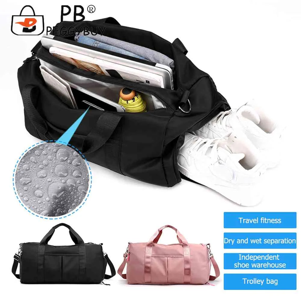 Unisex Large Capacity Travel Bag Waterproof Nylon Gym Crossbody Bag