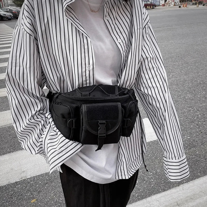 Unisex Waist Bag Tooling Fanny Pack Multifunction Streetwear Hip Hop Chest Bag