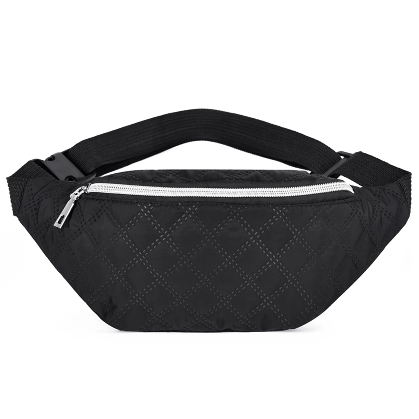 Quilted Waist Fanny Pack Large Capacity Unisex Hip Bum Bag for Travel