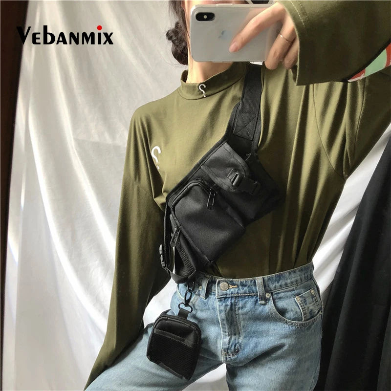 Unisex Waist Pack Hip Hop Streetwear Tactical Chest Bag