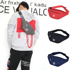 Solid Oxford Waist Packs Men Women Pockets Neutral Travel Hiking Bags