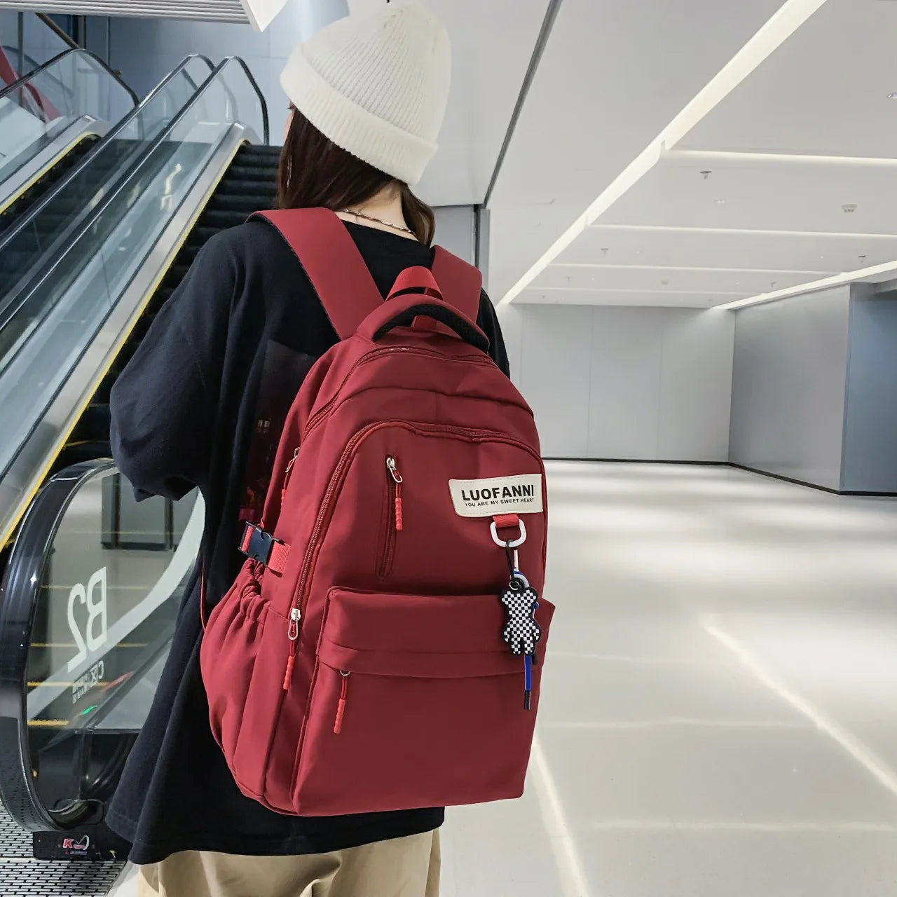 Waterproof Nylon Backpack Travel Bag for Couples School Men Women Laptop