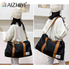 Unisex Women Shoulder Bag Large Capacity Weekend Overnight Bag Separation Shoes