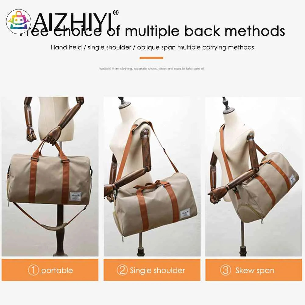 Unisex Women Shoulder Bag Large Capacity Weekend Overnight Bag Separation Shoes
