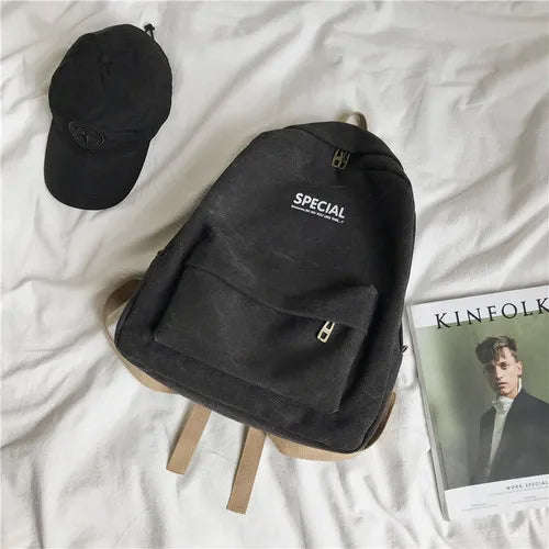 Large Capacity Canvas Backpack for College Students