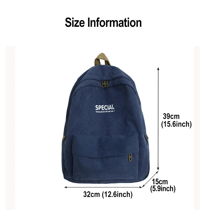 Large Capacity Canvas Backpack for College Students