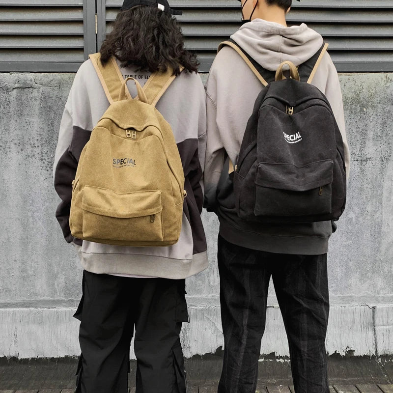 Large Capacity Canvas Backpack for College Students