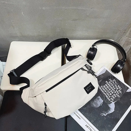 Unisex Nylon Waist Bag Street Hip Hop Belt Phone Pack Chest Shoulder Bags
