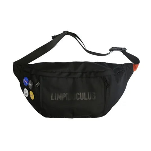 Unisex Large Capacity Banana Chest Bag Hip Hop Waist Bag Canvas Material