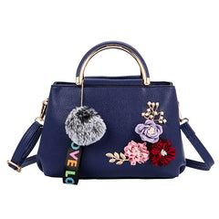 PU Leather Sticky Flower Women Handbag Small Crossbody Bag