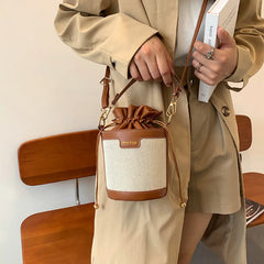 Unistybag Shoulder Bag Retro Crossbody Bags for Women Bag PU Leather Bucket Hand