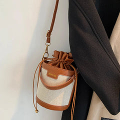 Unistybag Shoulder Bag Retro Crossbody Bags for Women Bag PU Leather Bucket Hand