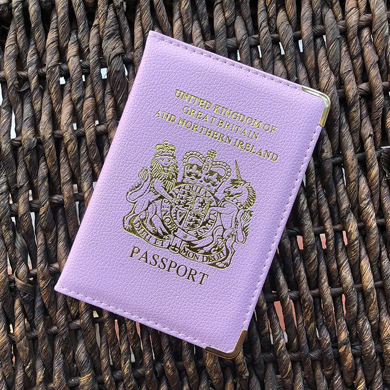 UK British Passport Cover Pink Case for Women