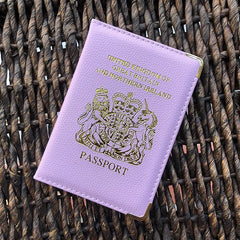 UK British Passport Cover Pink Case for Women
