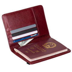 USA RFID Men's Wallet & Passport Cover Case Holder Blocking Leather Travel