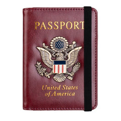 USA RFID Men's Wallet & Passport Cover Case Holder Blocking Leather Travel
