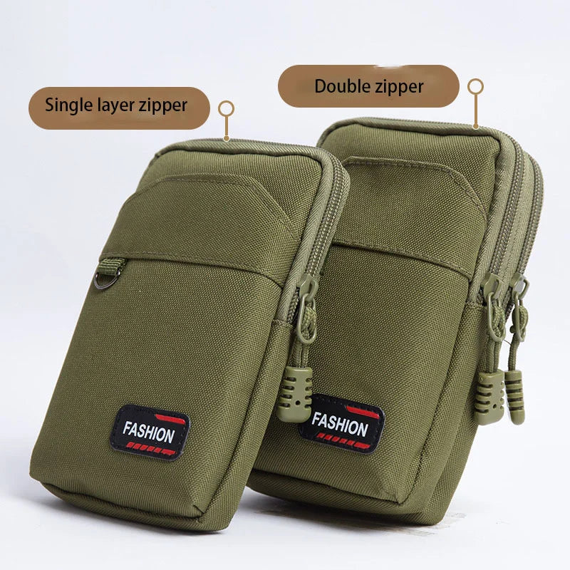 Canvas Mobile Phone Bag Outdoor Traval Running Cycling Waist Belt Phone Pouch