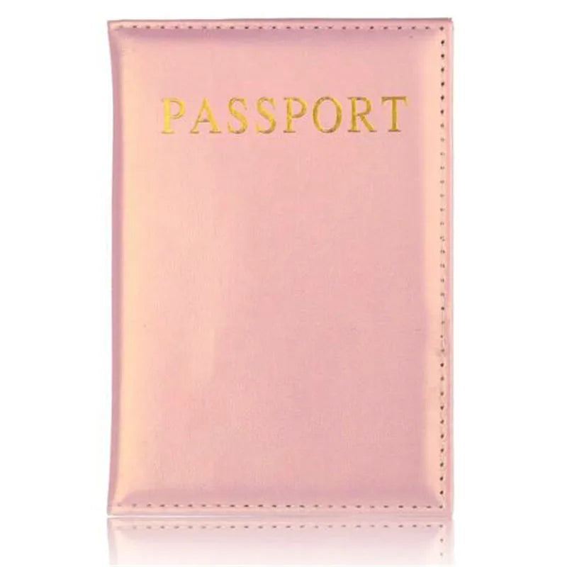 Pink PU Leather Passport Cover for Women