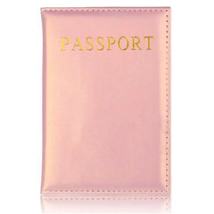 Pink PU Leather Passport Cover for Women