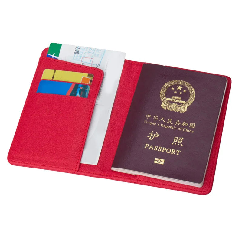 Pink Pu Leather Passport Cover Lovely Girl Holder
