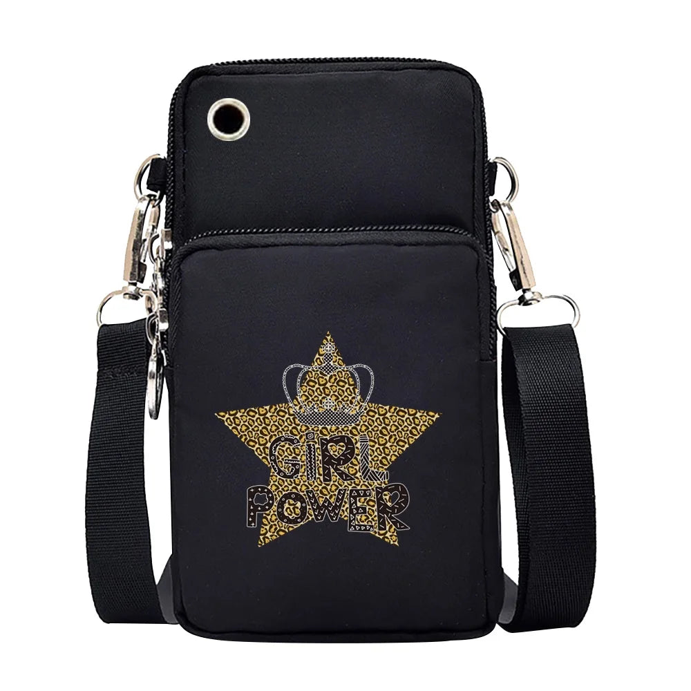 Leopard Print Arm Bag for iPhone Women Small Shoulder Cross Body Wrist Bag