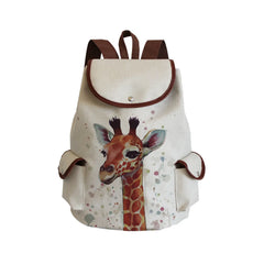 Watercolor Animal Giraffe Print Women's Backpack