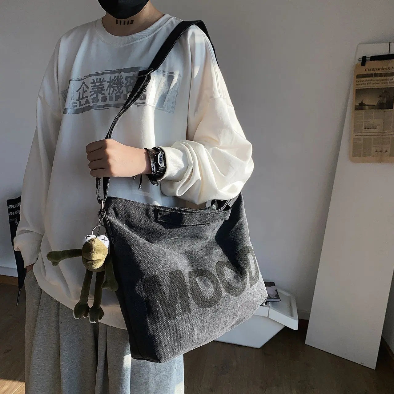 Canvas Messenger Bag Large Capacity Crossbody Bags for Women