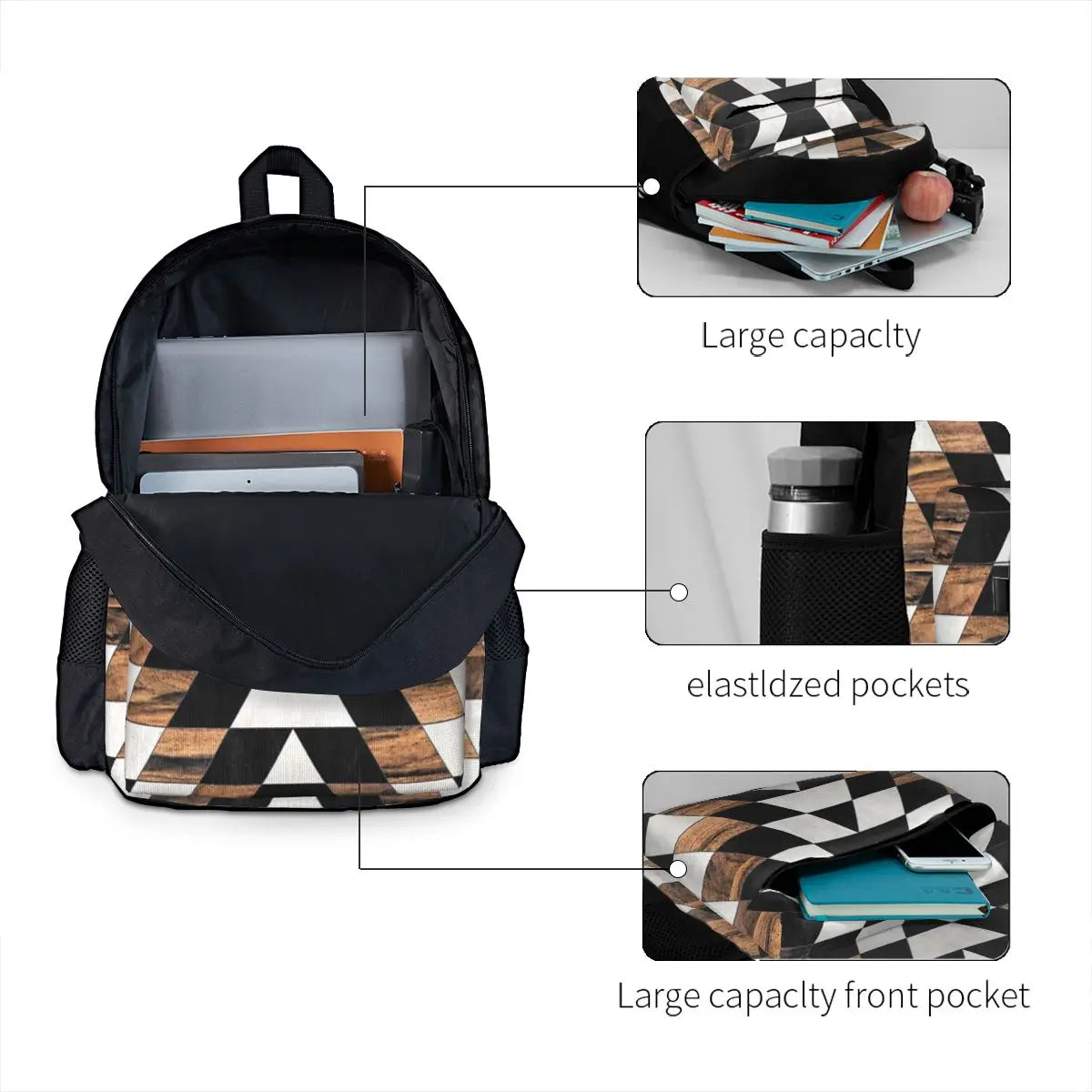 Urban Tribal Pattern Backpack - School Travel Bag for Men and Women