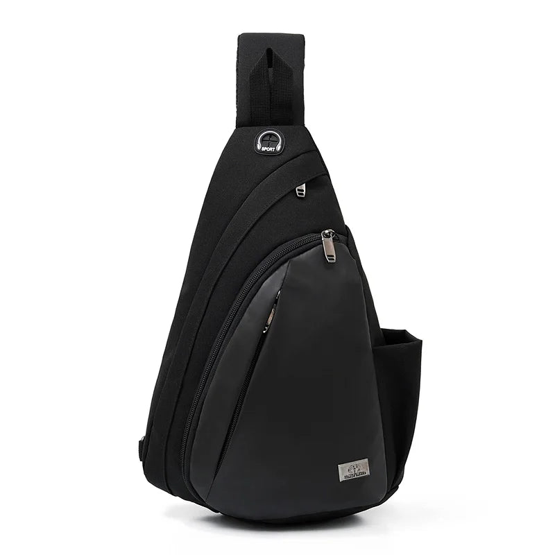 Waterproof Nylon Shoulder Bag USB Charging Large Capacity Crossbody Bag