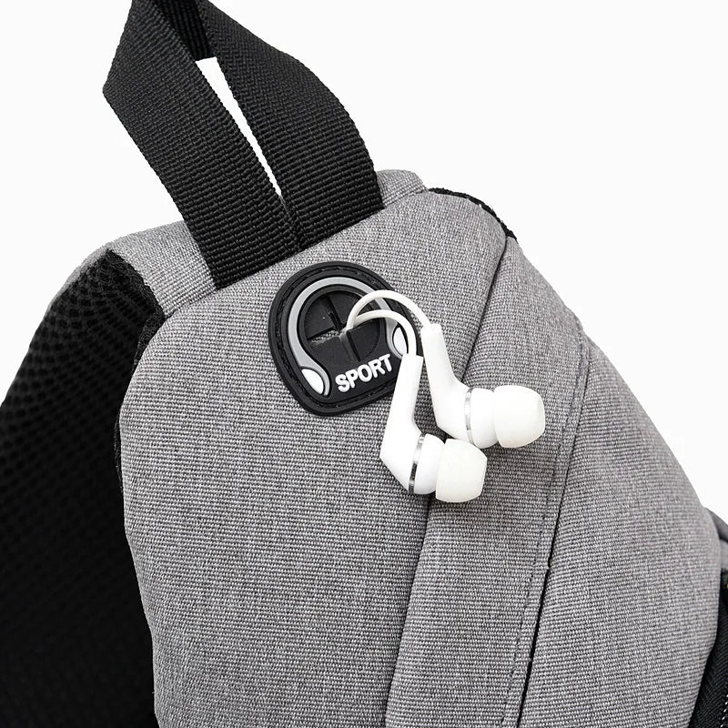 Waterproof Nylon Shoulder Bag USB Charging Large Capacity Crossbody Bag