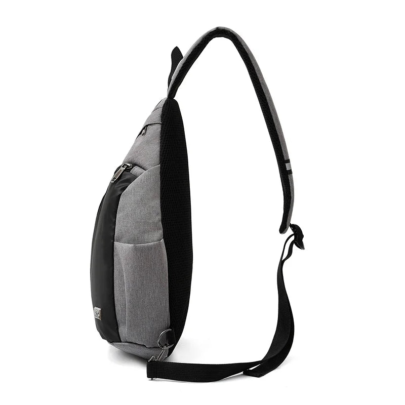 Waterproof Nylon Shoulder Bag USB Charging Large Capacity Crossbody Bag