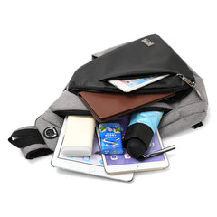 Waterproof Nylon Shoulder Bag USB Charging Large Capacity Crossbody Bag