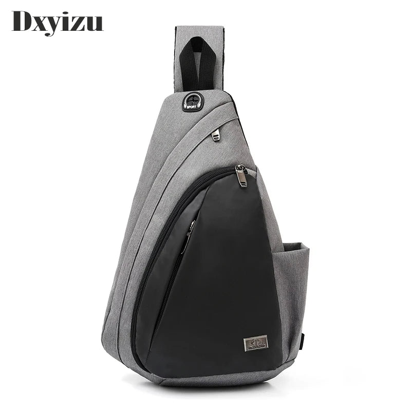 Waterproof Nylon Shoulder Bag USB Charging Large Capacity Crossbody Bag