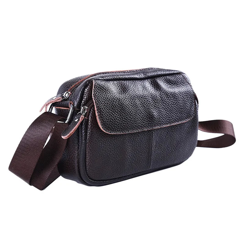 Women Messenger Bags Cow Leather Soft Zipper Hasp Single Bag