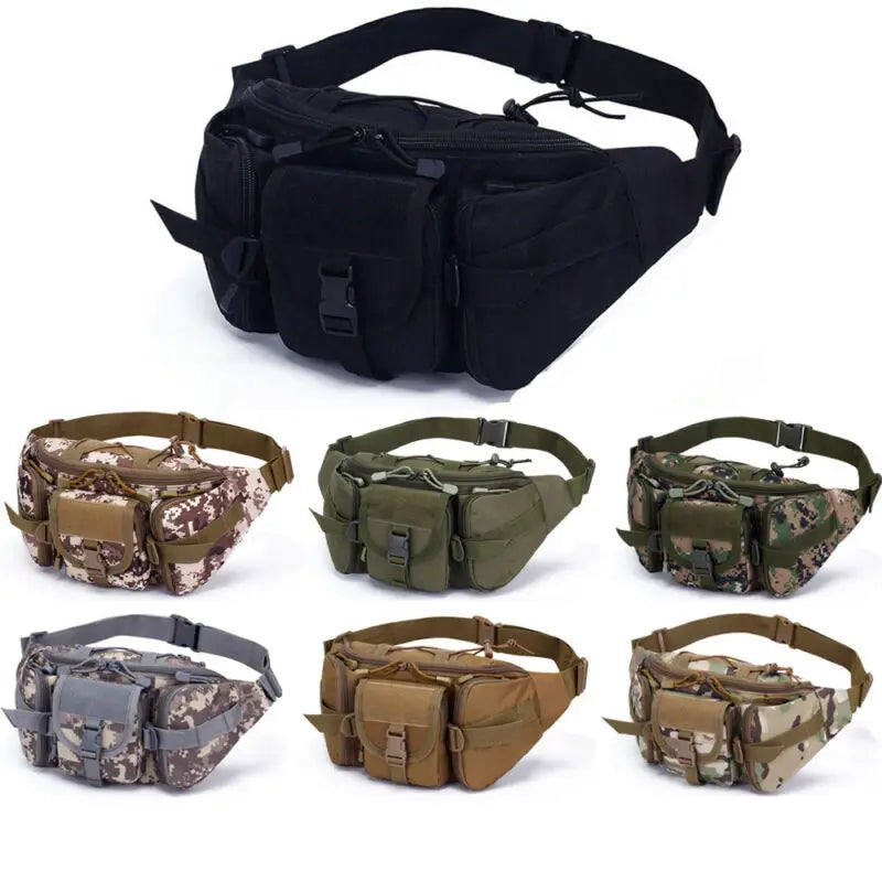 Men Waist Pack for Hiking Water Bottle Belt Bags Camouflage Fanny Pack