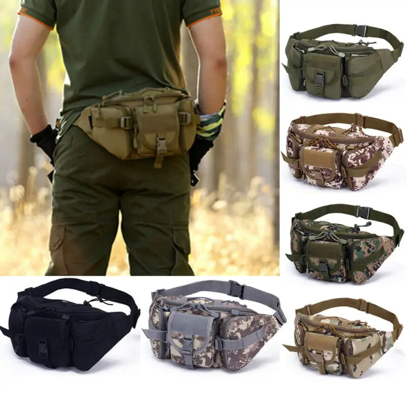 Tactical Waist Pack Outdoor Bag Pouch Military Camping Hiking Waist Water Bottle