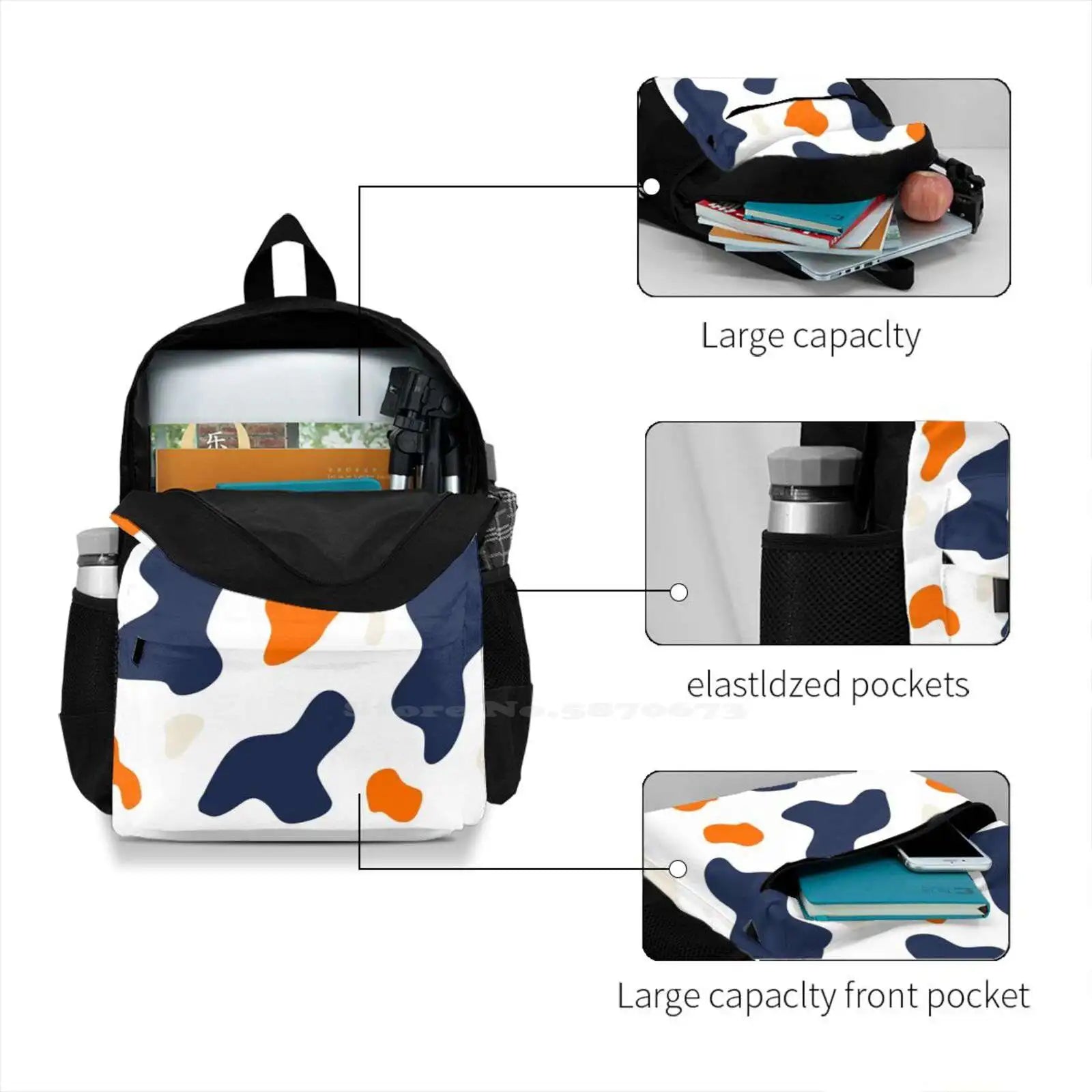 Uva Cow Print Bag Backpack For Men Women Girls Teenage