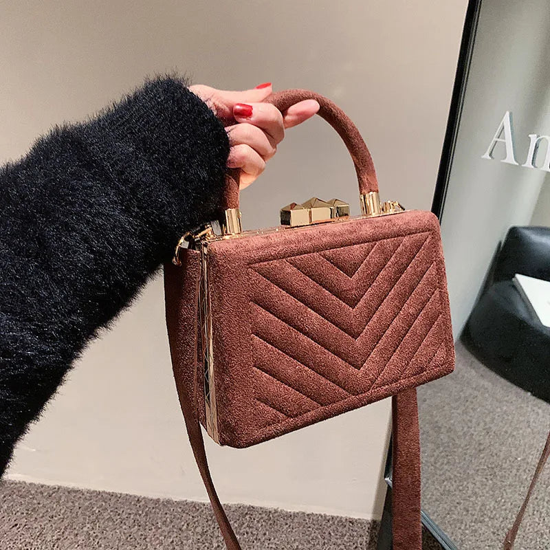 Retro Scrub PU Leather Crossbody Bags for Women Winter Handbags Totes