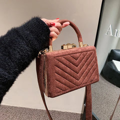 Retro Scrub PU Leather Crossbody Bags for Women Winter Handbags Totes
