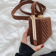 Retro Scrub PU Leather Crossbody Bags for Women Winter Handbags Totes