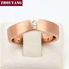 'V' Wire Drawing Process Rose Austrian Crystals Ring For Women Wedding ZYR386 ZY