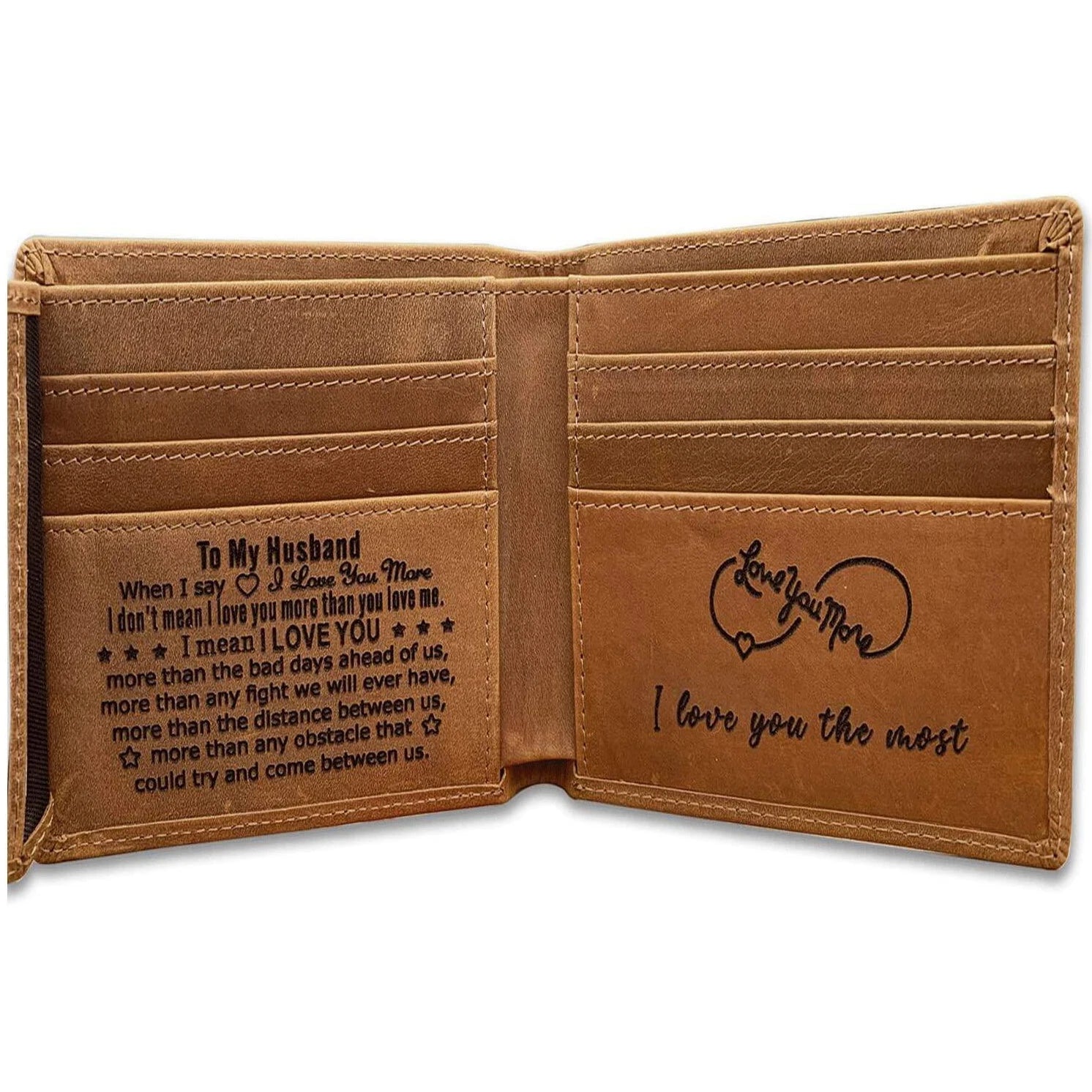 VE3033 Men's Leather Wallet Engraved, Birthday Anniversary Gift