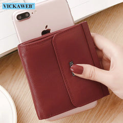Small Leather Wallet Ladies Purse Female Hasp Womens Wallets And Purses