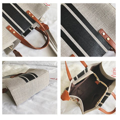 Women Canvas Bags Famous Brands Casual Female Shoulder Tote Handbag